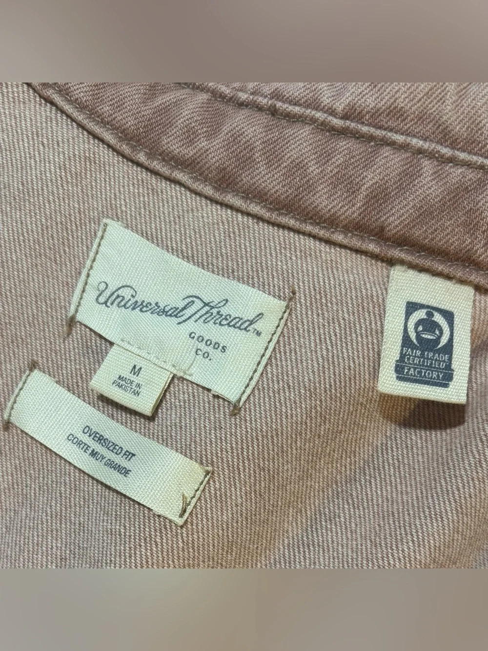 Oversized Washed Pink Denim distressed Jacket - Picture 9 of 9